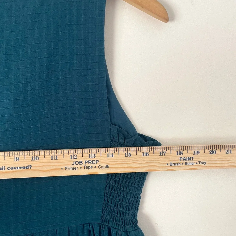 Tiered Maxi Dress Sleeveless Sz Small Teal Blue Boho Cottagecore Prairie